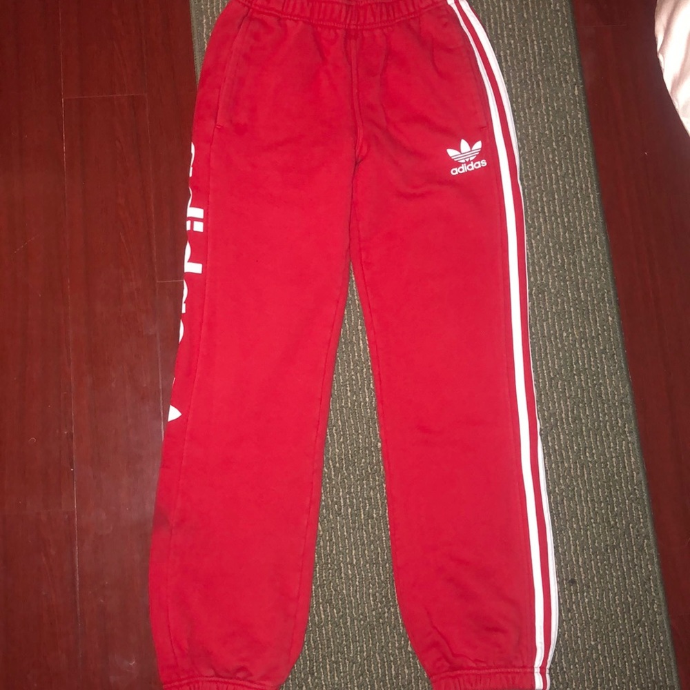 Adidas red sweatpants